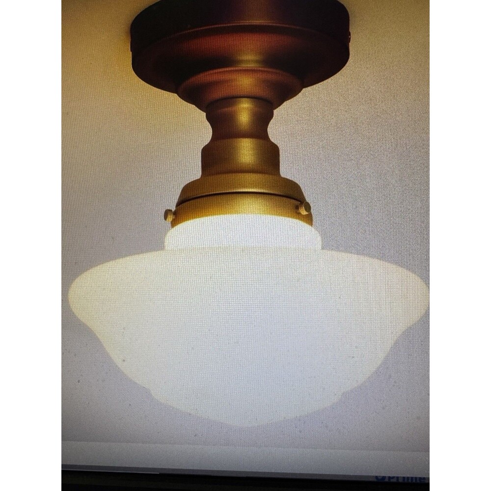 Modern Semi Flush Mount Ceiling Light with Milk Glass Shade for Farmhouse Spaces